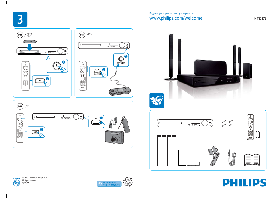 Philips Sistema de cine en casa 5.1 User Manual | 2 pages