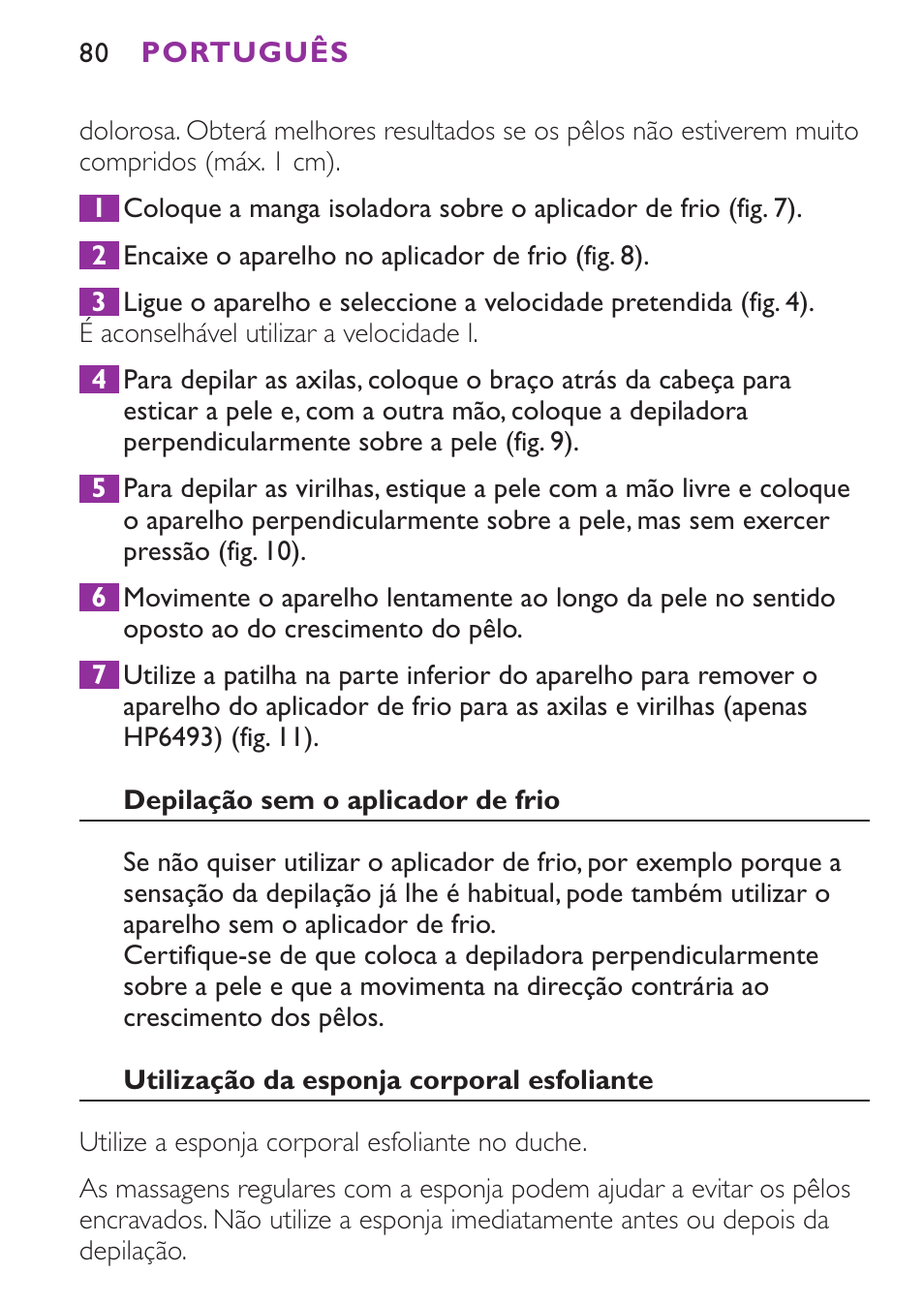 Philips Satinelle Ice Depiladora User Manual | Page 80 / 116