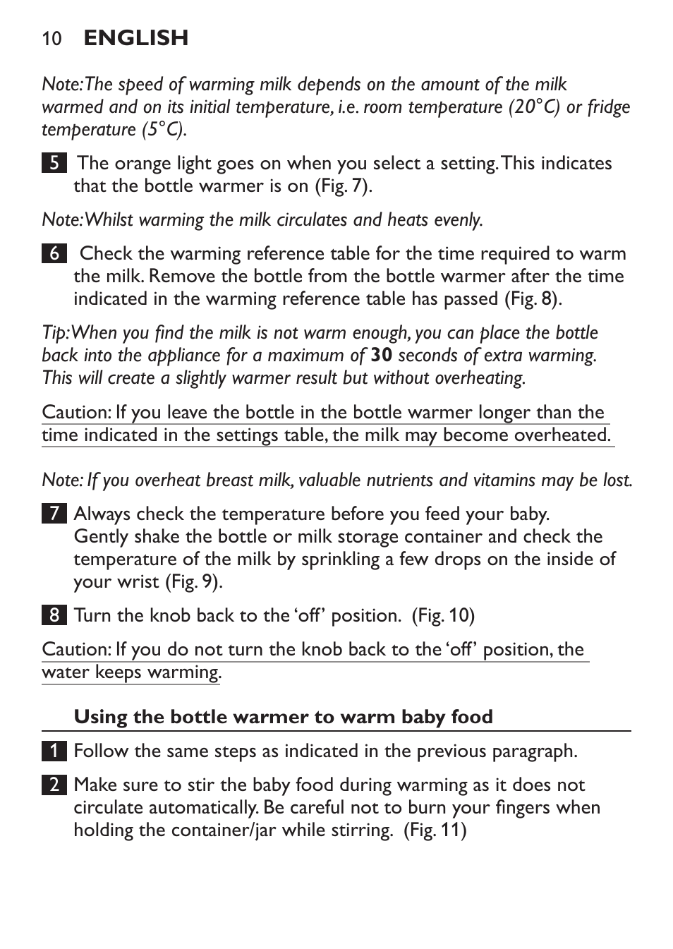 Philips AVENT Calientabiberones User Manual | Page 10 / 32