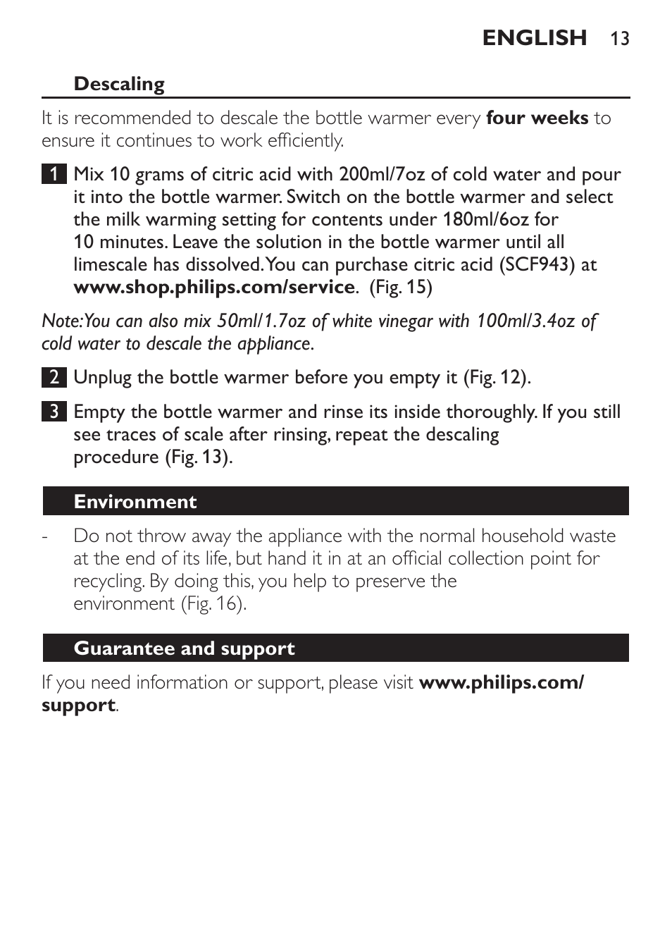 Philips AVENT Calientabiberones User Manual | Page 13 / 32