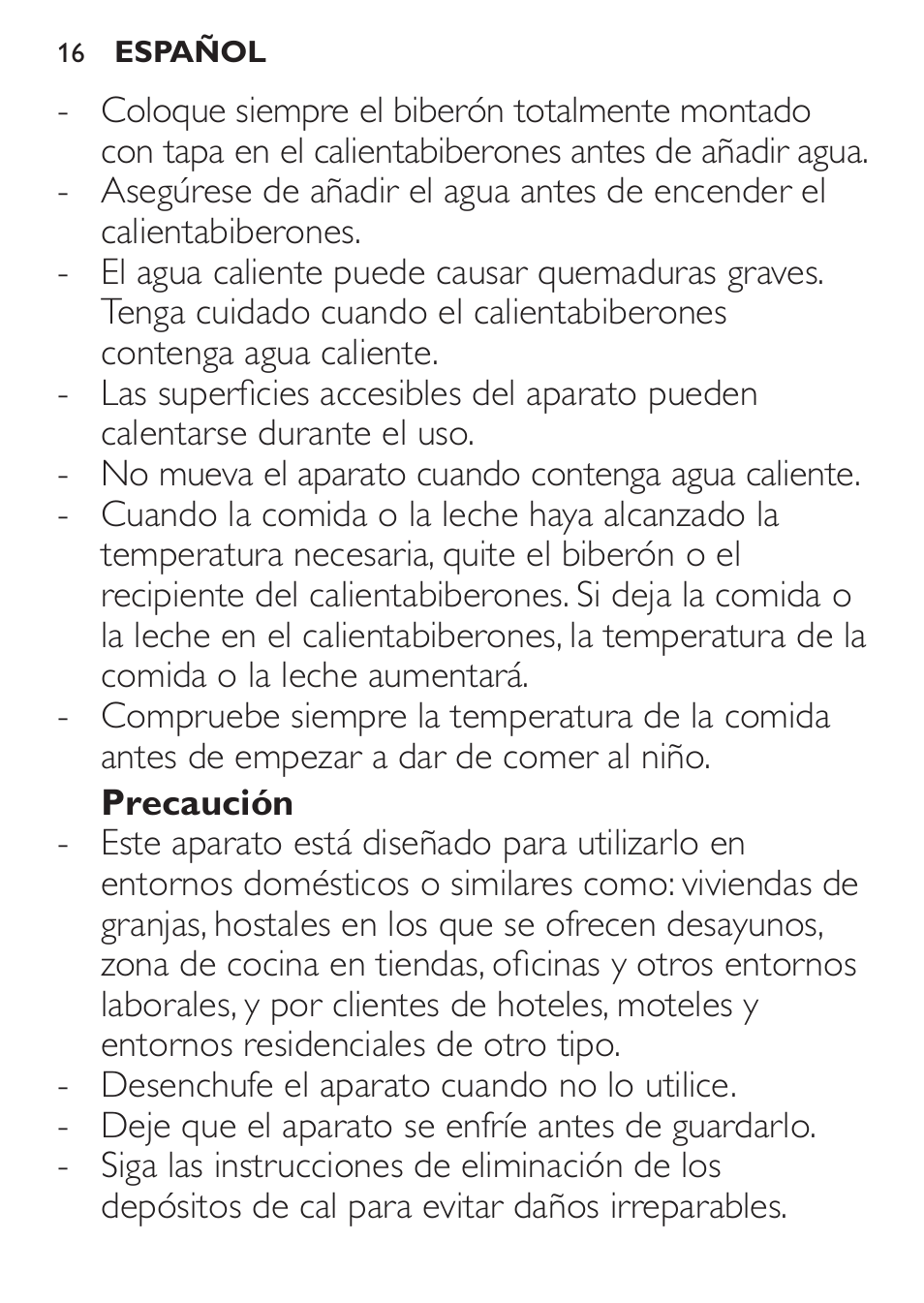 Philips AVENT Calientabiberones User Manual | Page 16 / 32