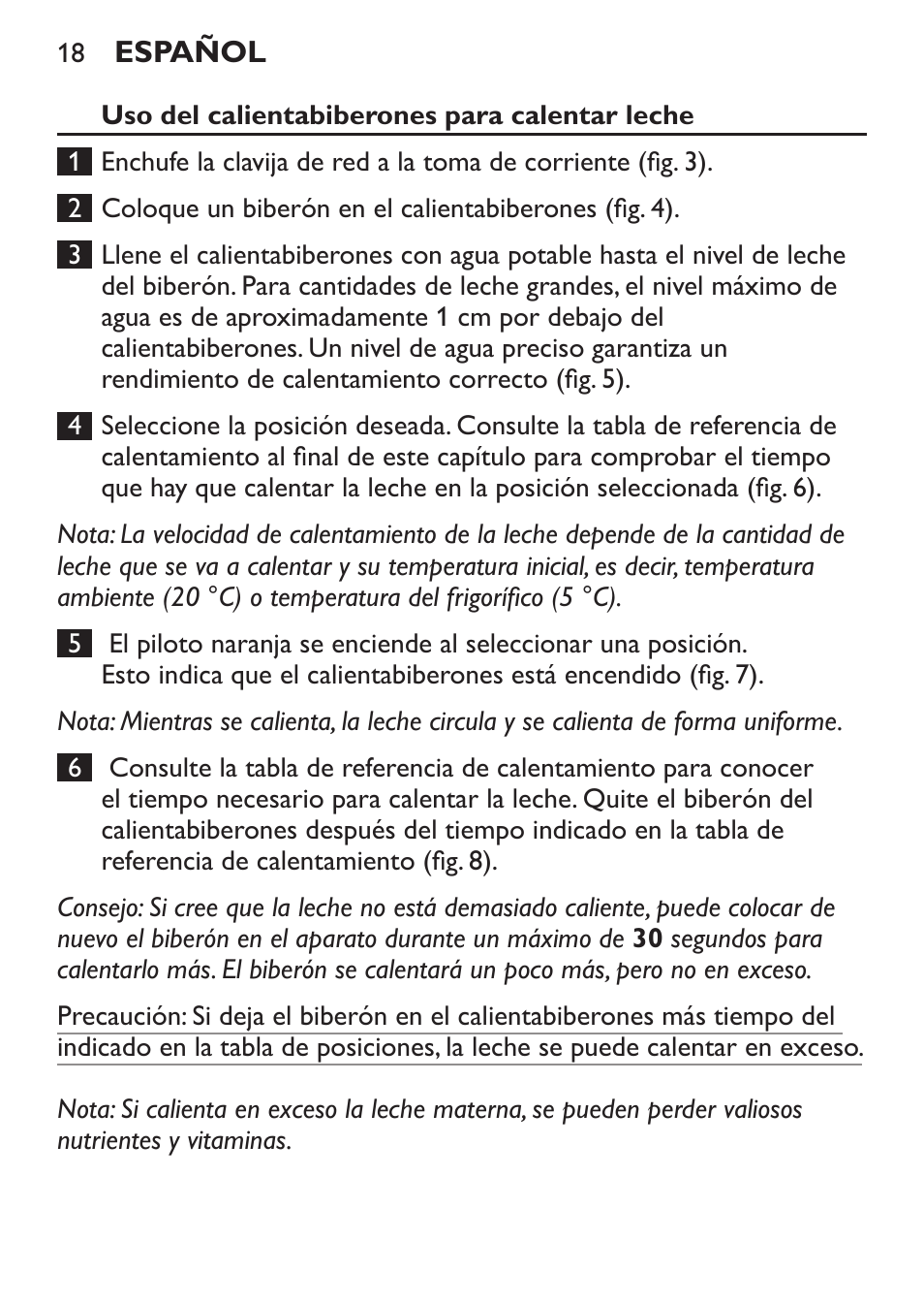 Philips AVENT Calientabiberones User Manual | Page 18 / 32