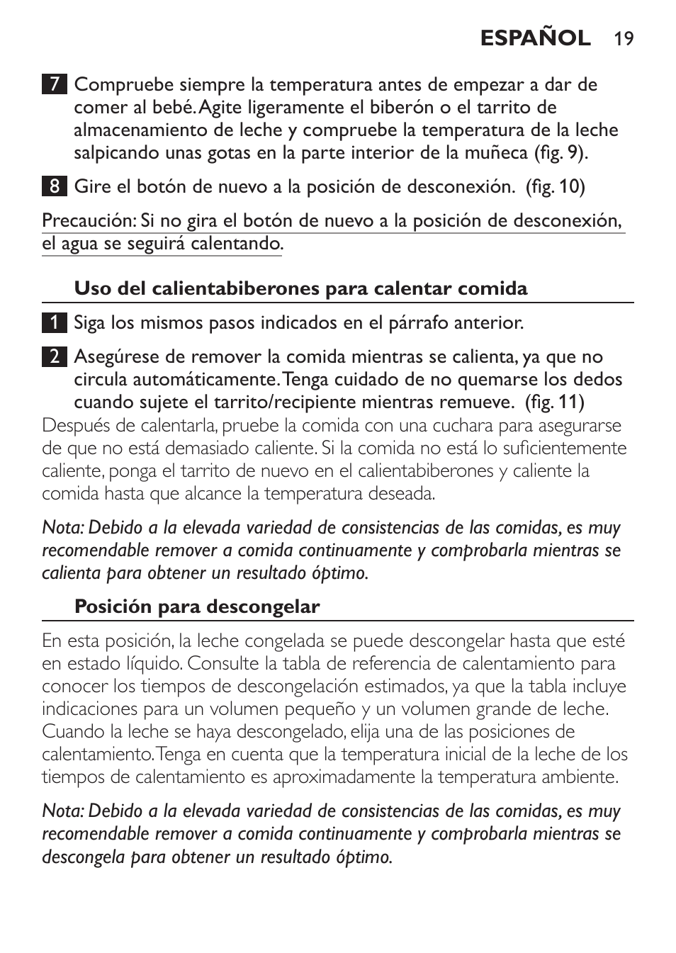 Philips AVENT Calientabiberones User Manual | Page 19 / 32