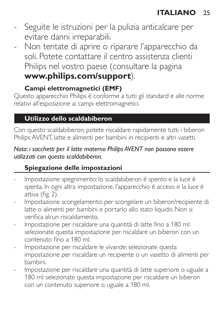 Philips AVENT Calientabiberones User Manual | Page 25 / 32