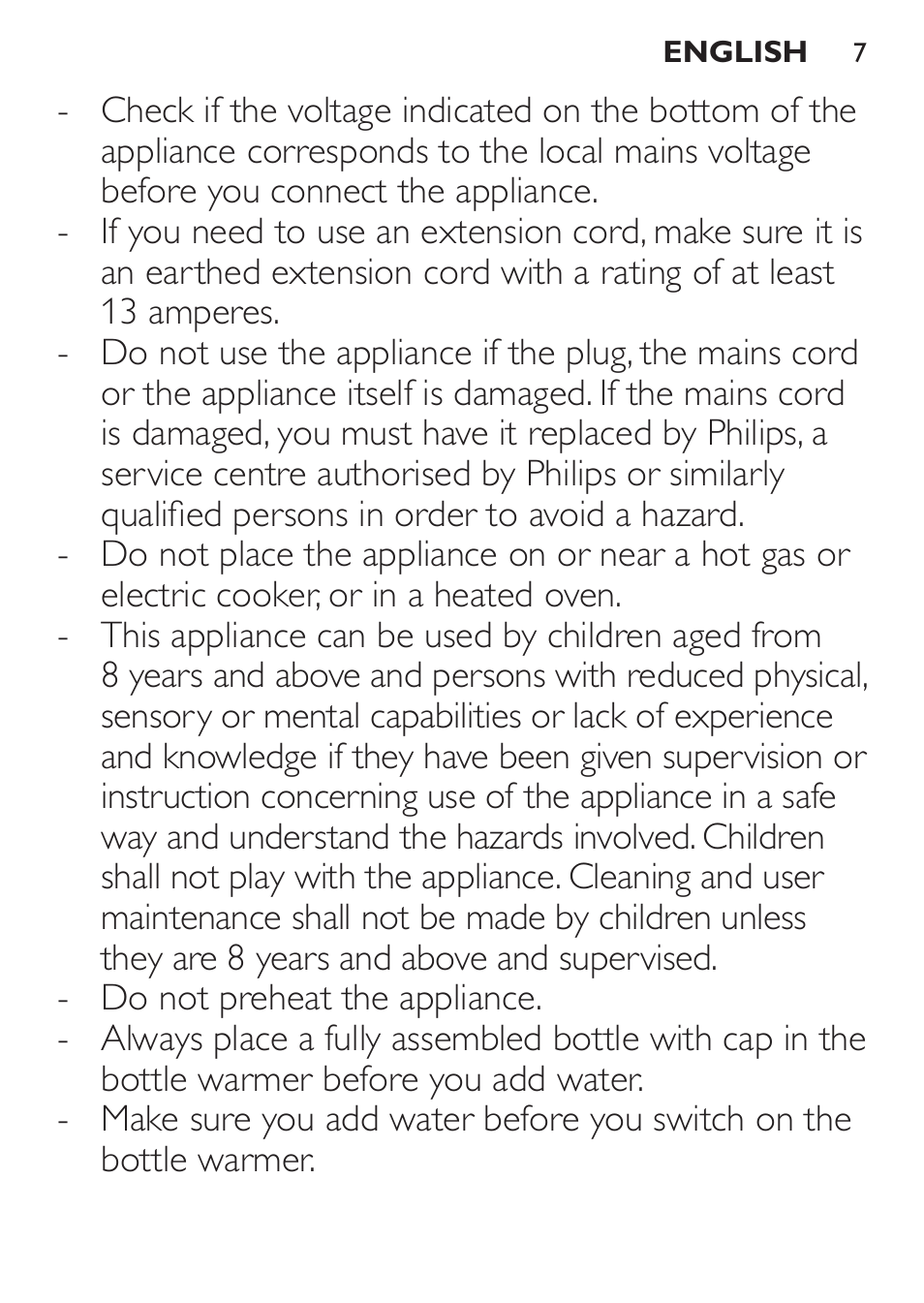 Philips AVENT Calientabiberones User Manual | Page 7 / 32