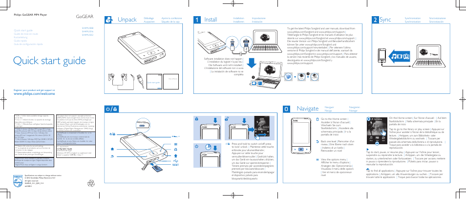 Philips GoGEAR Reproductor de MP4 User Manual | 2 pages