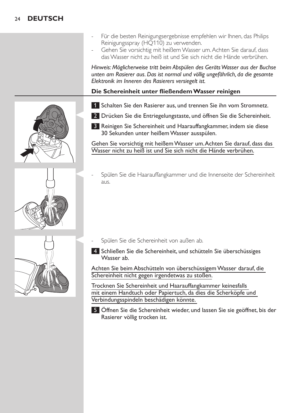 Philips SHAVER Series 3000 afeitadora eléctrica en seco User Manual | Page 24 / 110