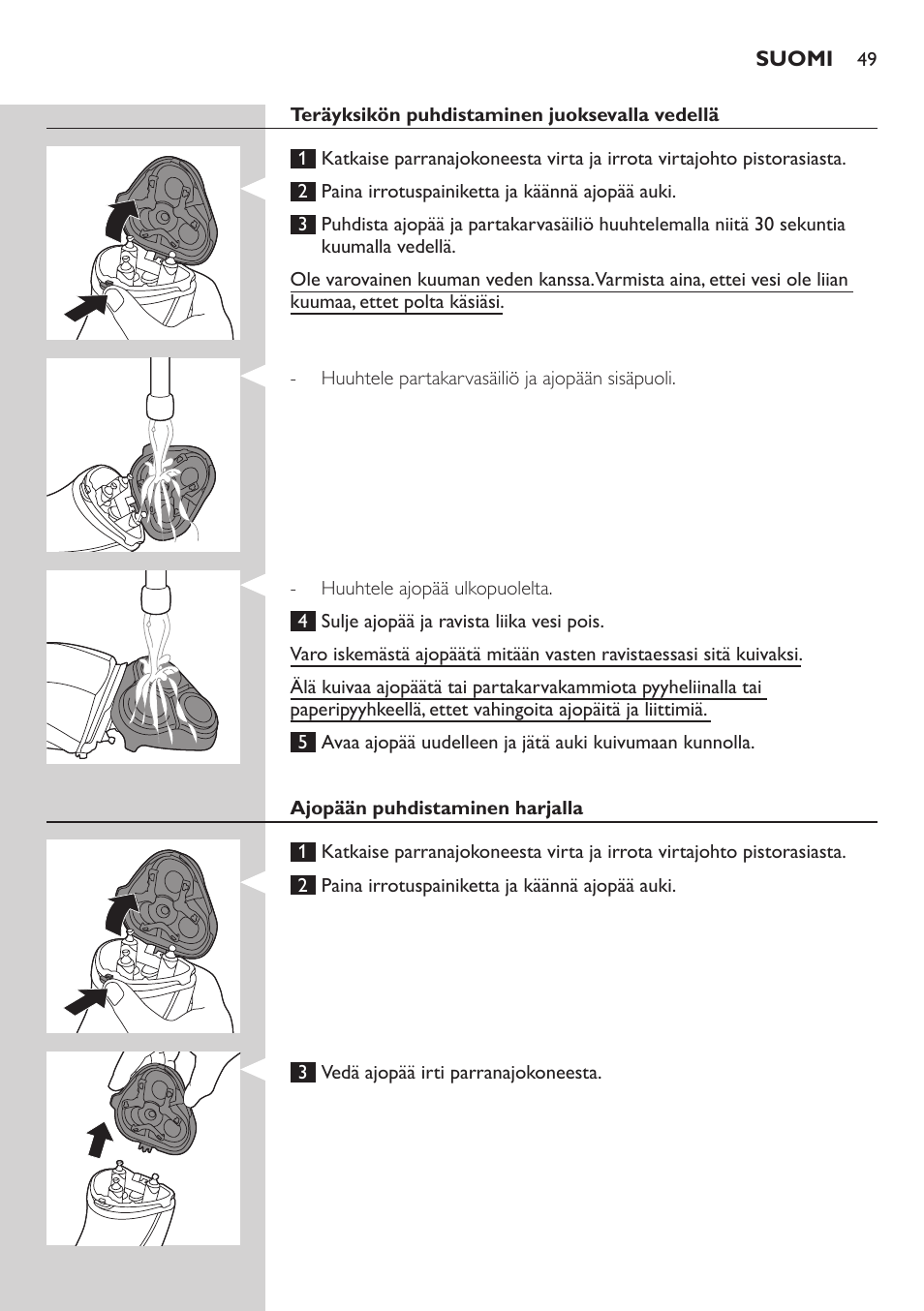 Philips SHAVER Series 3000 afeitadora eléctrica en seco User Manual | Page 49 / 110