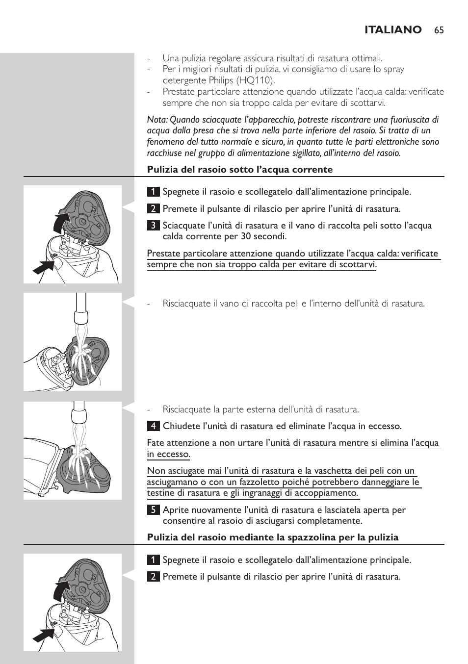 Philips SHAVER Series 3000 afeitadora eléctrica en seco User Manual | Page 65 / 110