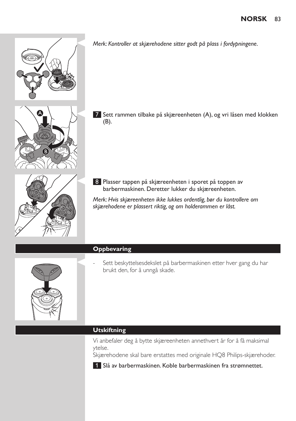 Philips SHAVER Series 3000 afeitadora eléctrica en seco User Manual | Page 83 / 110