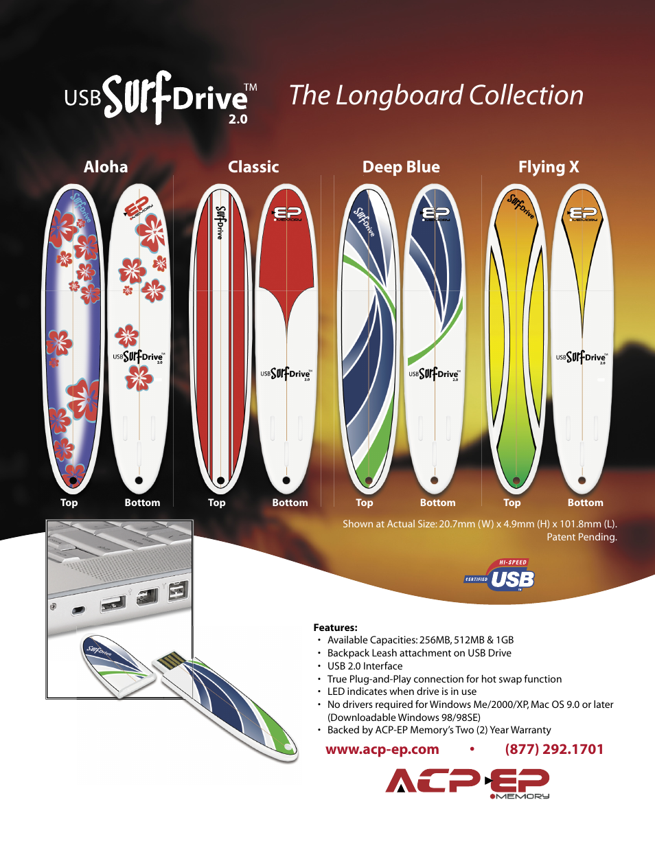ACP-EP Memory SURF DRIVE The Longboard Collection User Manual | 1 page
