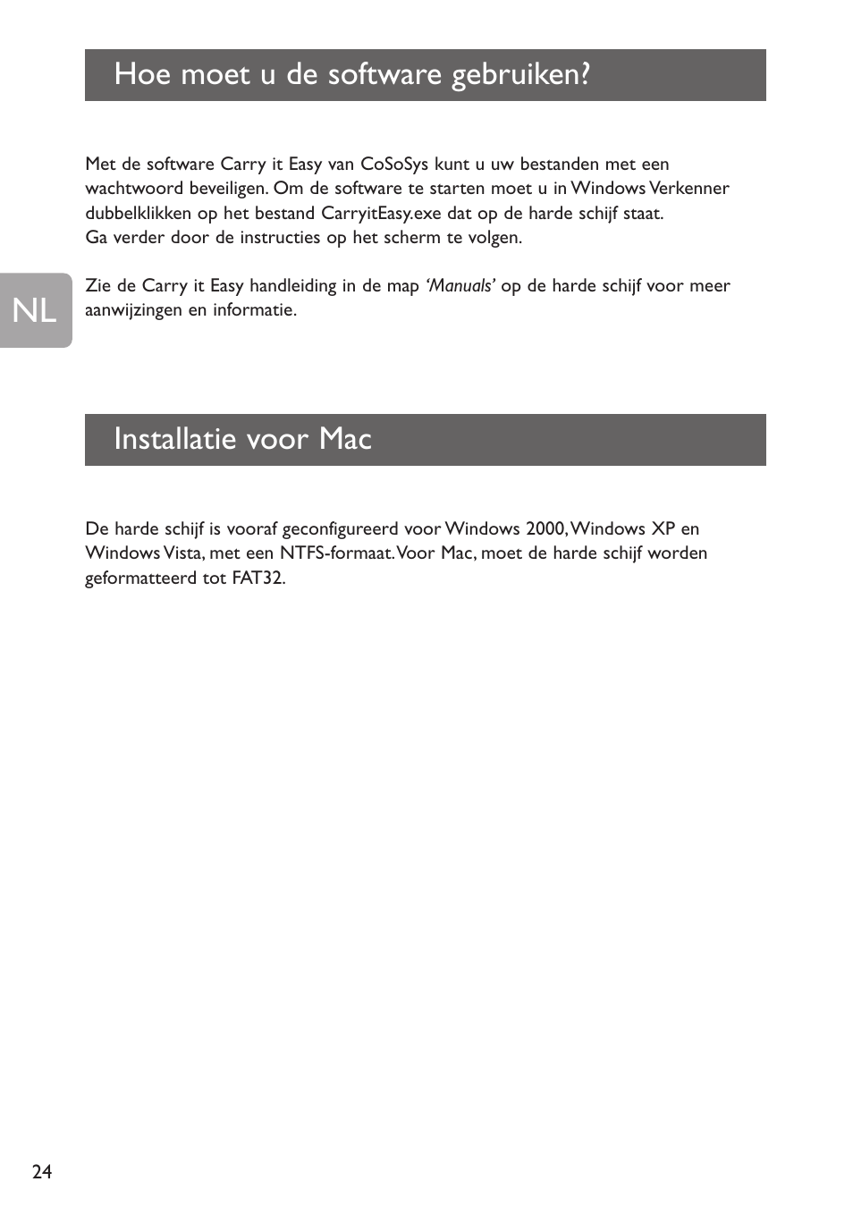 Installatie voor mac, Hoe moet u de software gebruiken | Philips Disco duro externo User Manual | Page 24 / 52