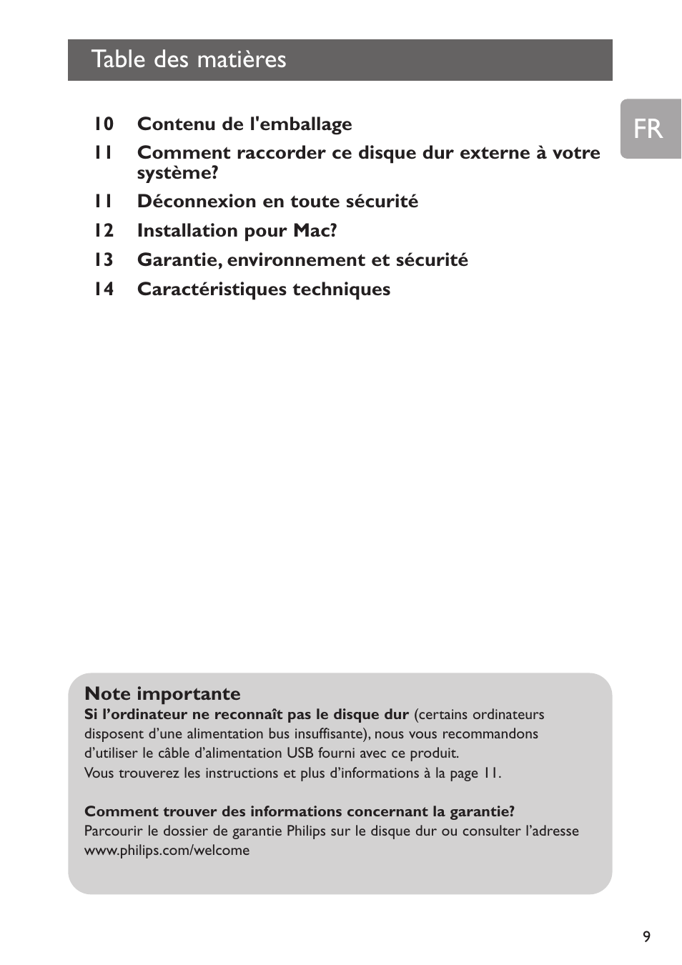 Philips Disco duro externo User Manual | Page 9 / 52