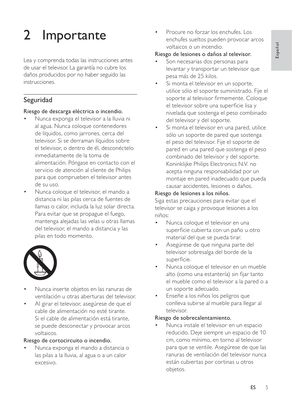 2 importante | Philips TV LCD User Manual | Page 6 / 59