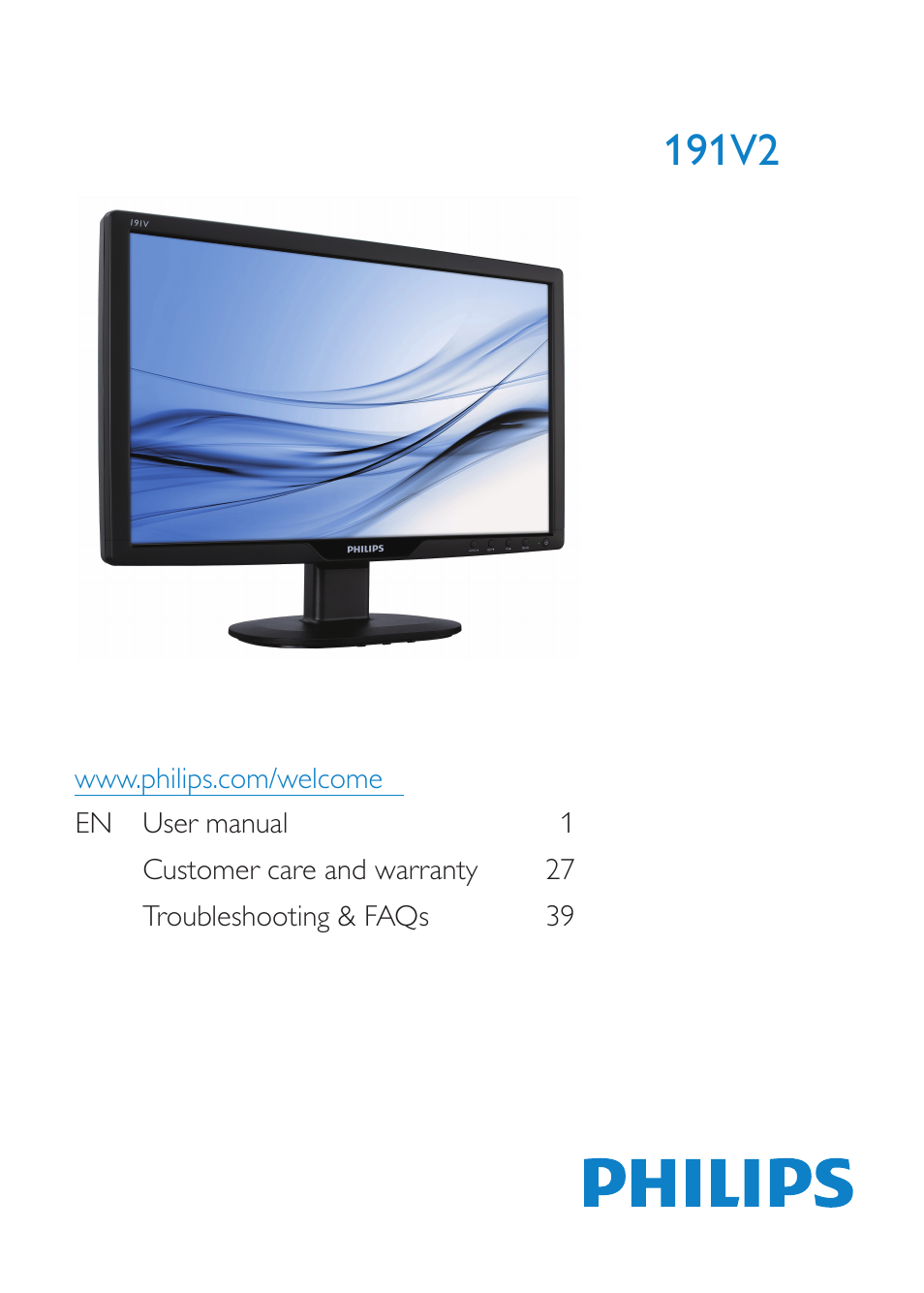 Philips 191V2SB 48 cm 19" w V-line WXGA+ User Manual | 41 pages