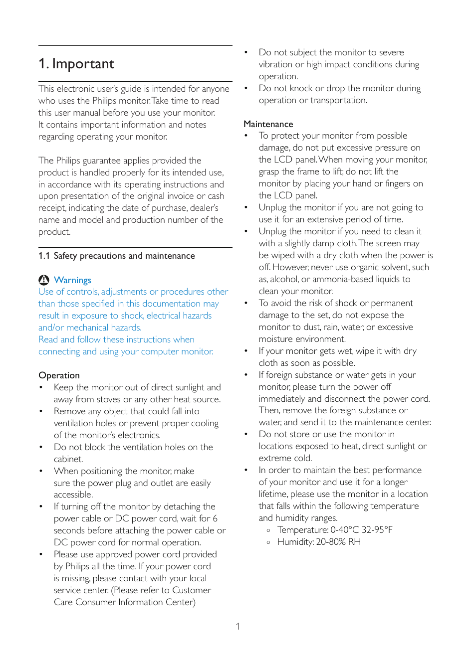 Important | Philips 191V2SB 48 cm 19" w V-line WXGA+ User Manual | Page 3 / 41