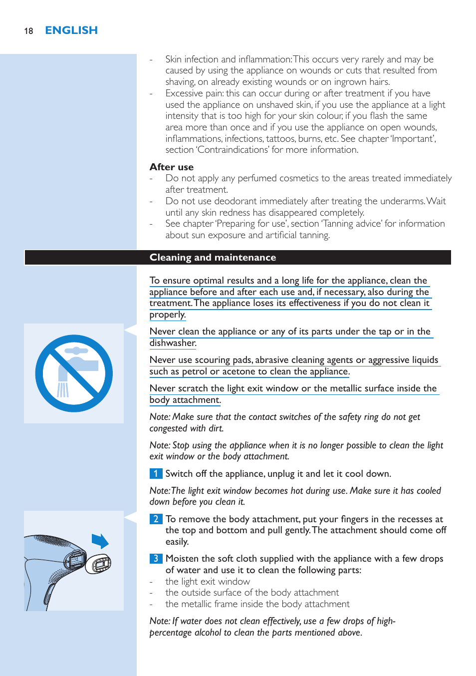 Philips Lumea Sistema de eliminación de vello IPL User Manual | Page 18 / 70