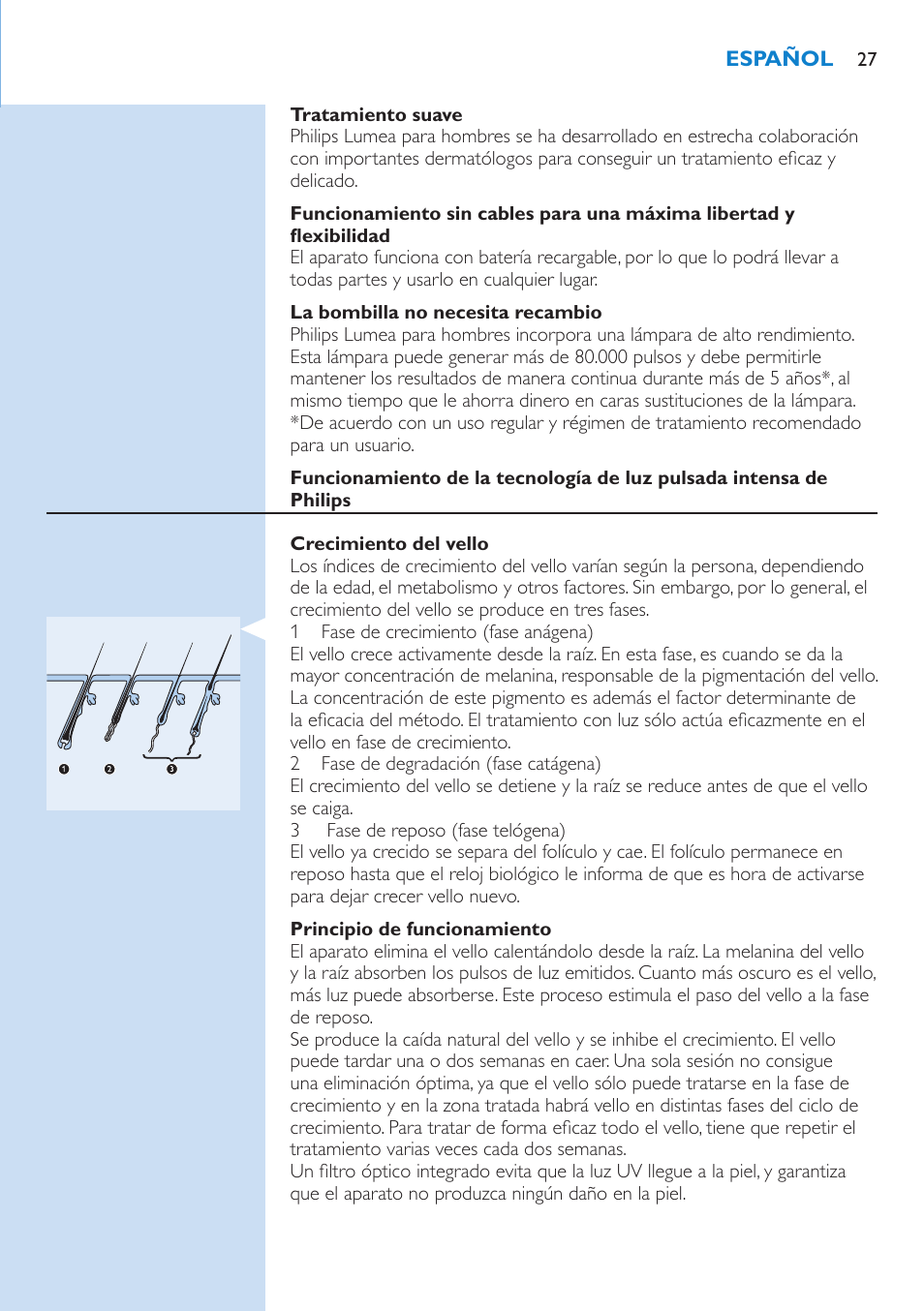 Philips Lumea Sistema de eliminación de vello IPL User Manual | Page 27 / 70