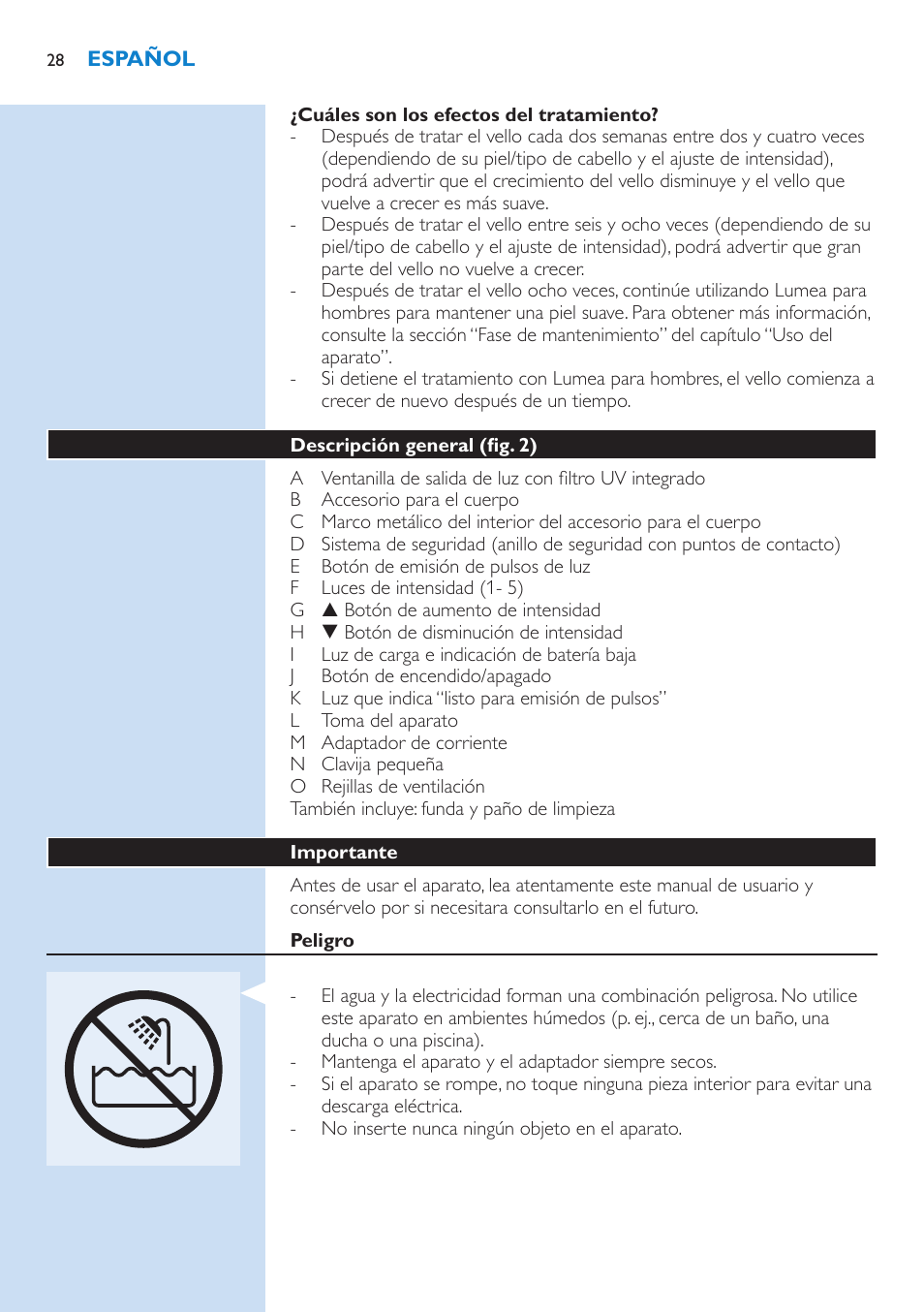 Philips Lumea Sistema de eliminación de vello IPL User Manual | Page 28 / 70