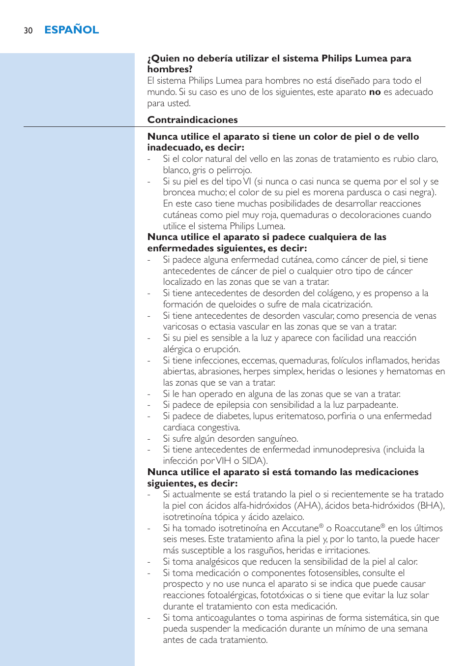 Philips Lumea Sistema de eliminación de vello IPL User Manual | Page 30 / 70