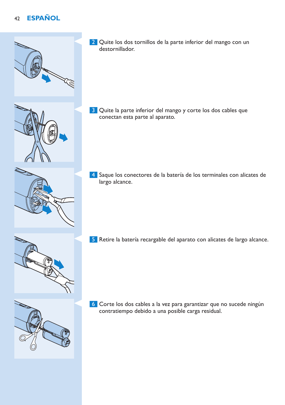 Philips Lumea Sistema de eliminación de vello IPL User Manual | Page 42 / 70