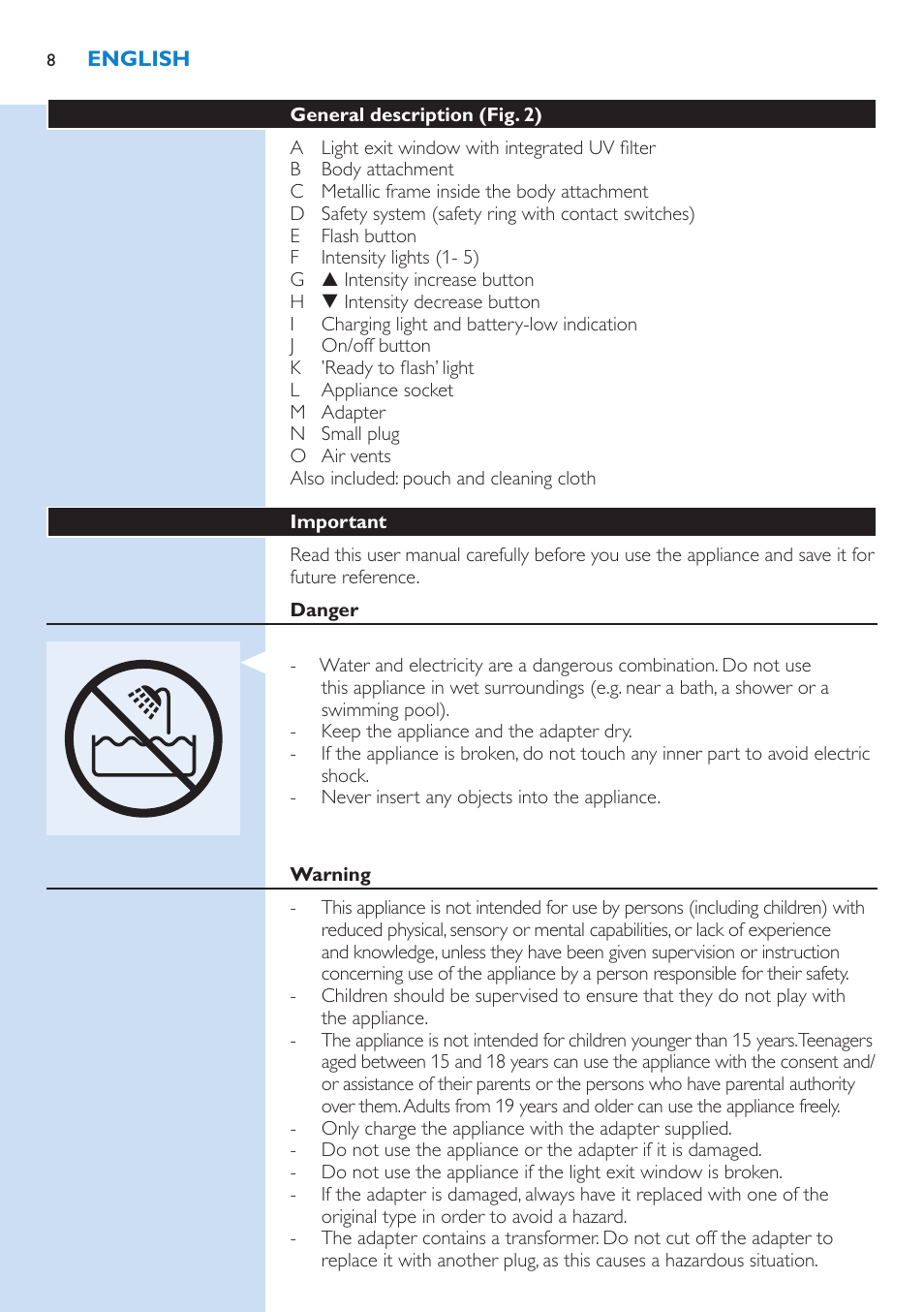 Philips Lumea Sistema de eliminación de vello IPL User Manual | Page 8 / 70