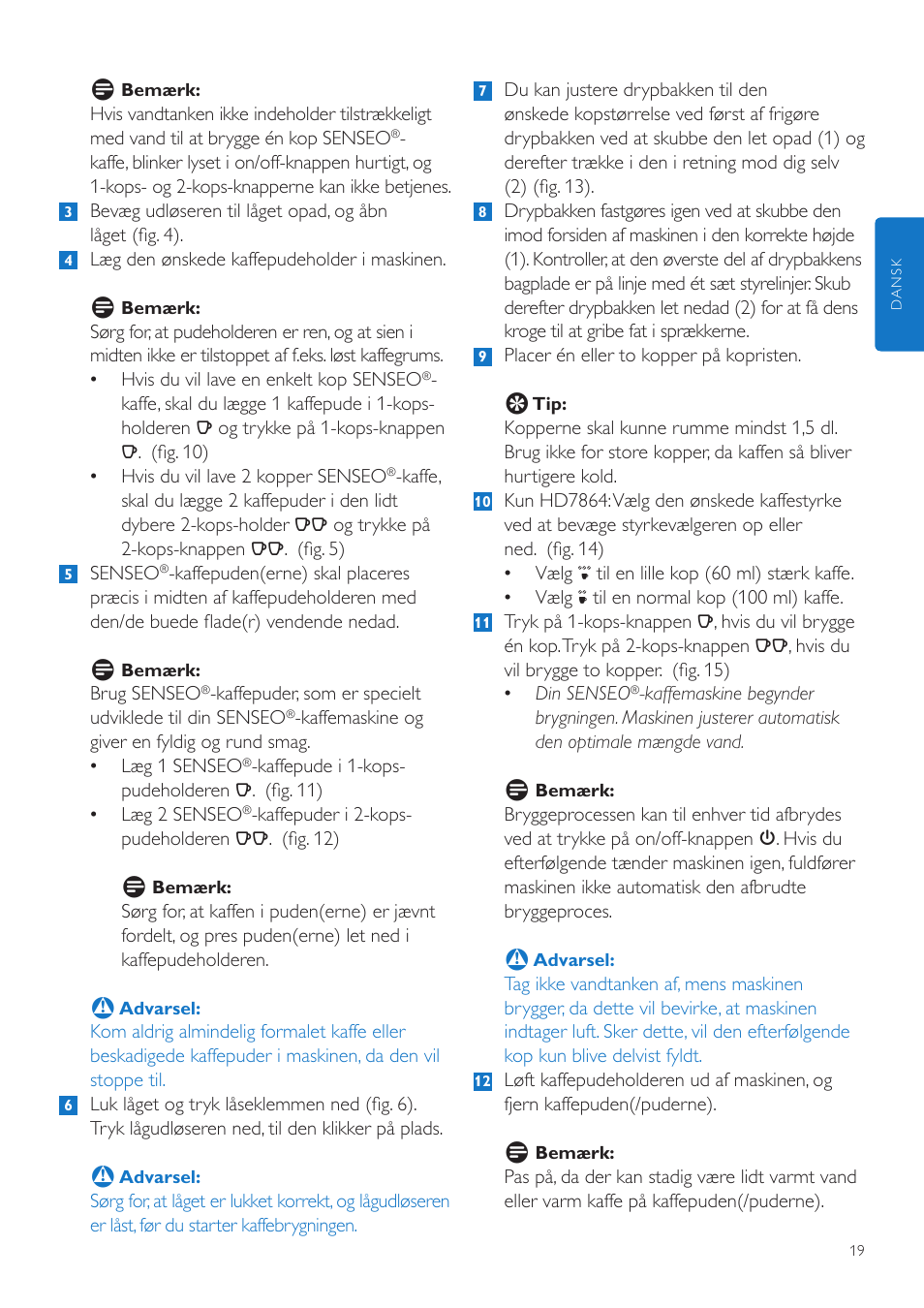 Philips SENSEO® Quadrante Cafetera de monodosis de café User Manual | Page 19 / 120