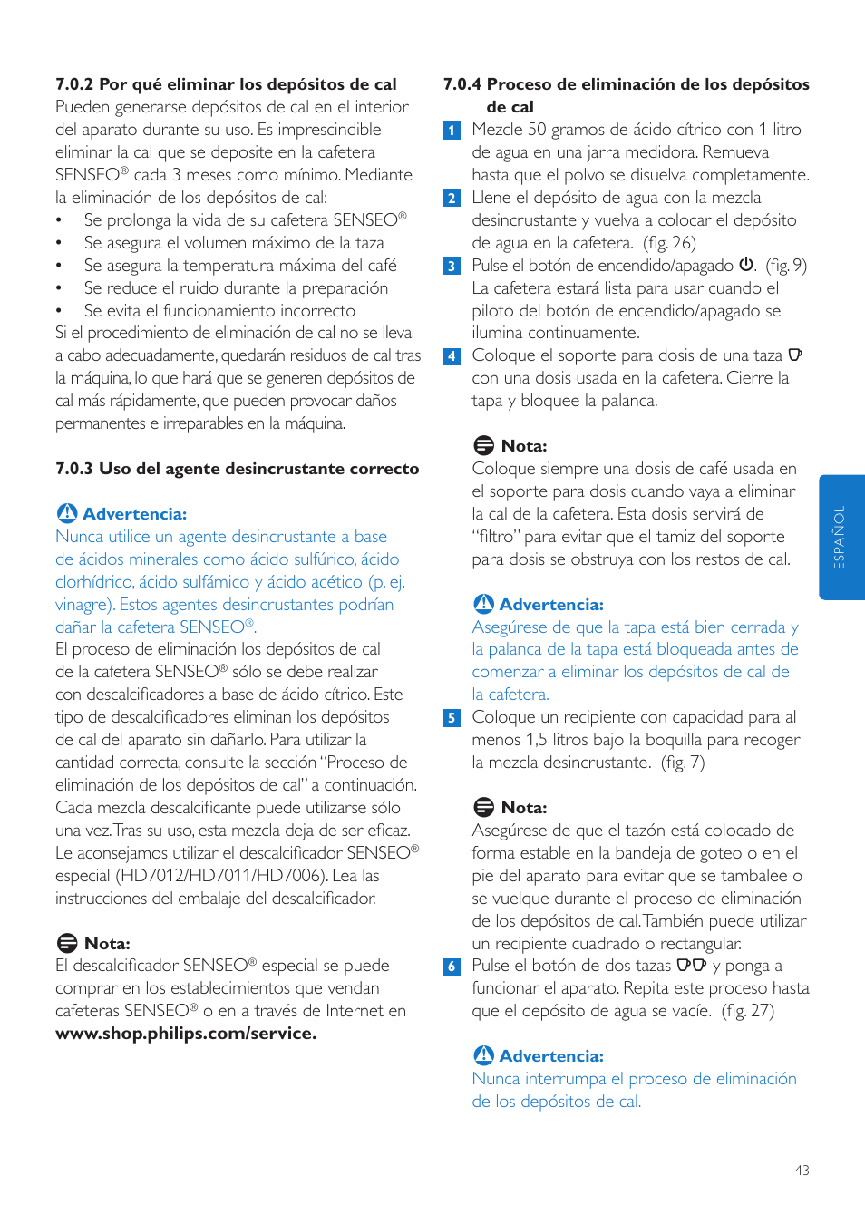 Philips SENSEO® Quadrante Cafetera de monodosis de café User Manual | Page 43 / 120