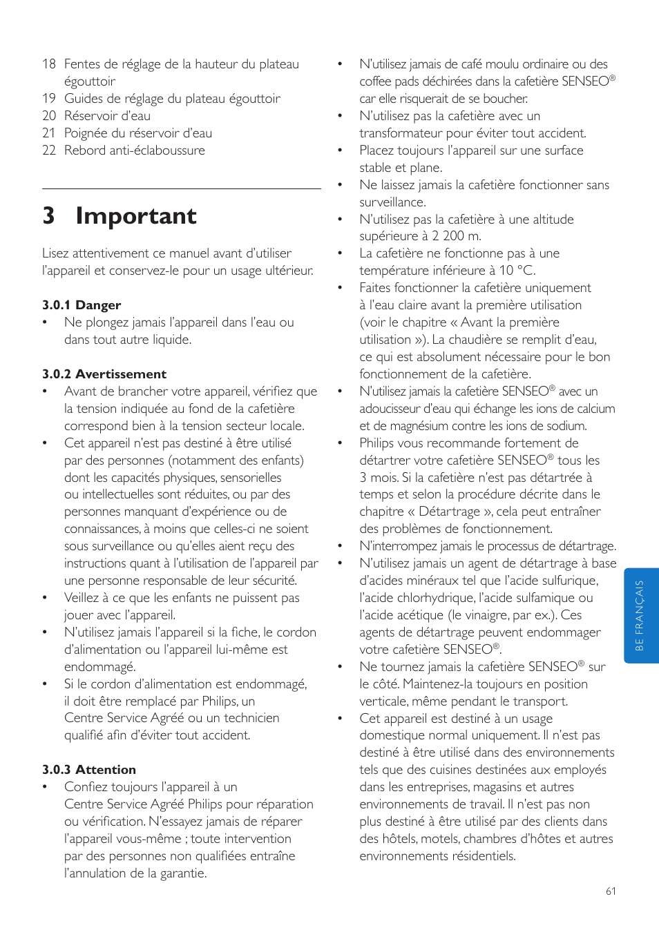 3 important | Philips SENSEO® Quadrante Cafetera de monodosis de café User Manual | Page 61 / 120