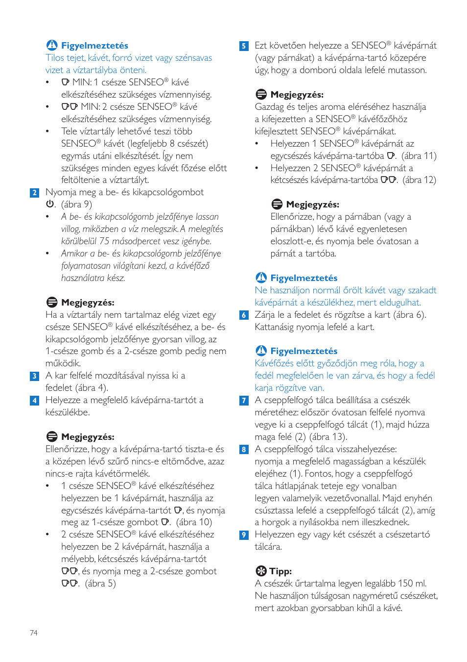 Philips SENSEO® Quadrante Cafetera de monodosis de café User Manual | Page 74 / 120