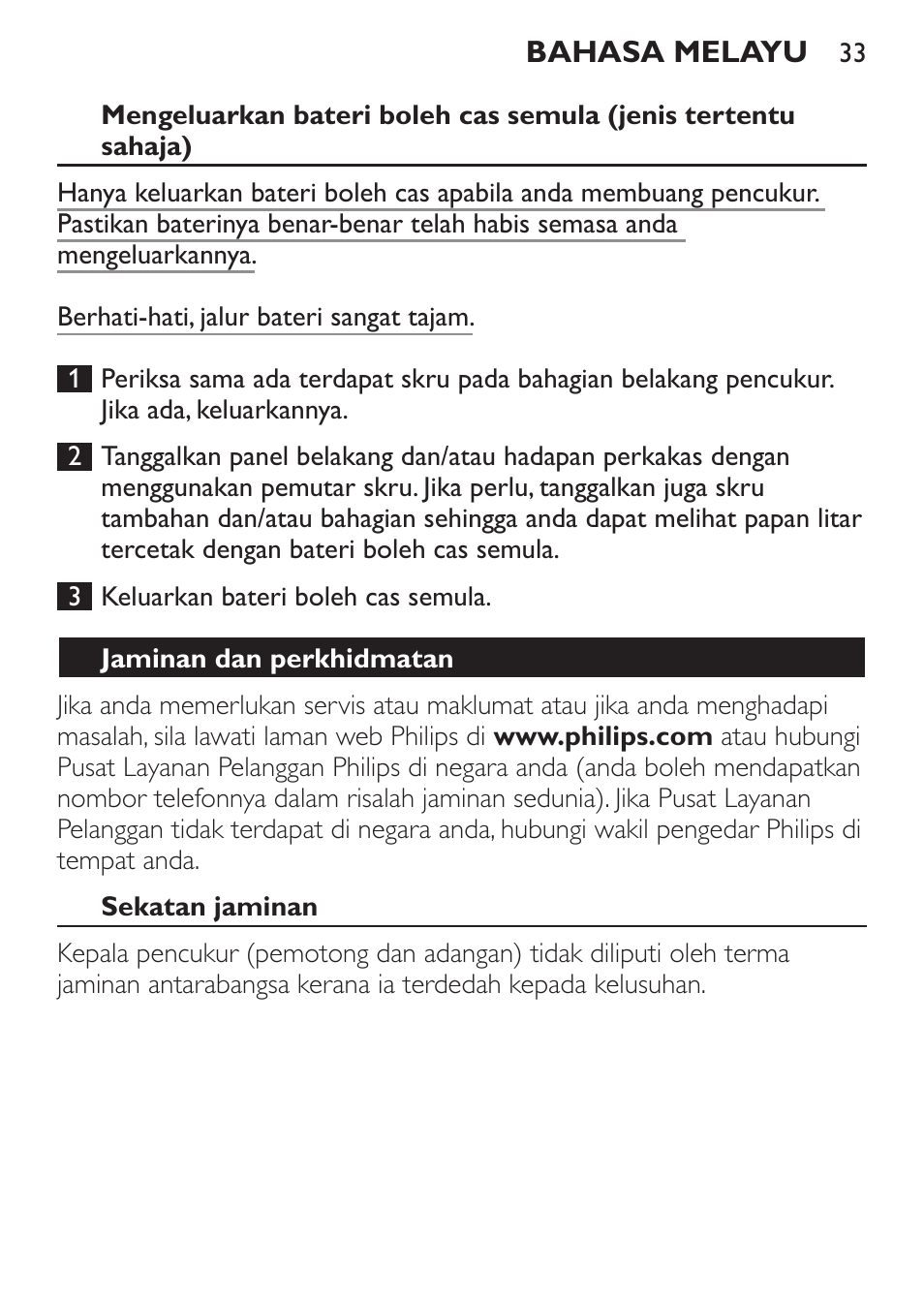 Philips SHAVER Series 3000 afeitadora eléctrica en seco User Manual | Page 33 / 64