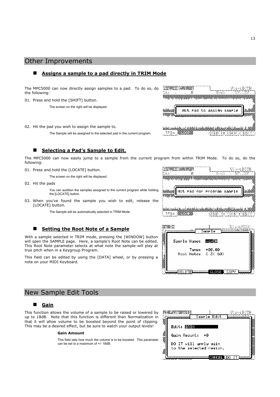 Other improvements, New sample edit tools | Akai MPC5000 User Manual | Page 17 / 32