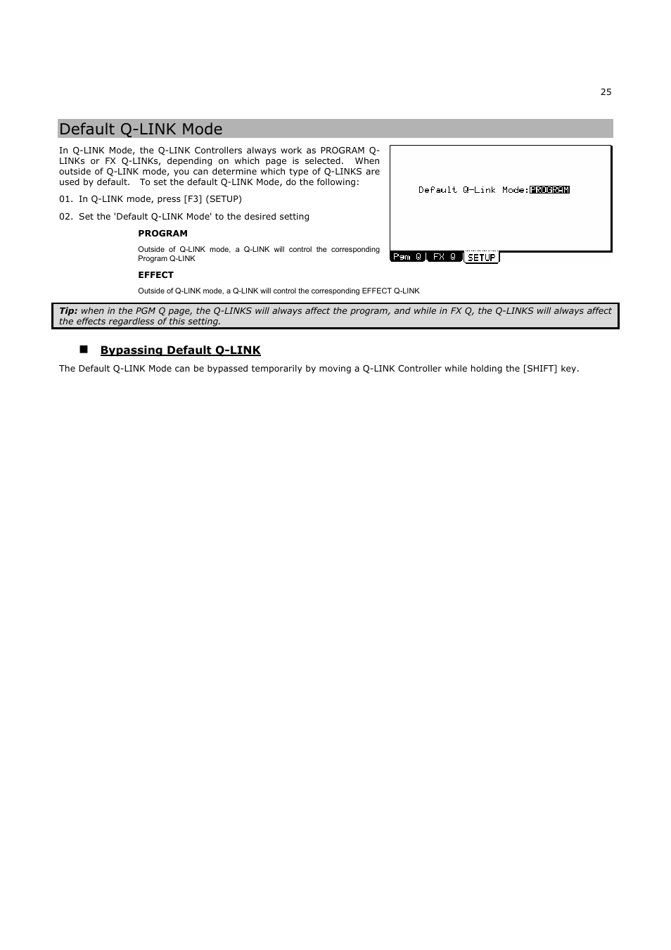 Default q-link mode | Akai MPC5000 User Manual | Page 29 / 32