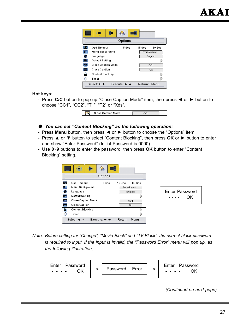 Akai PDP4273M User Manual | Page 28 / 36