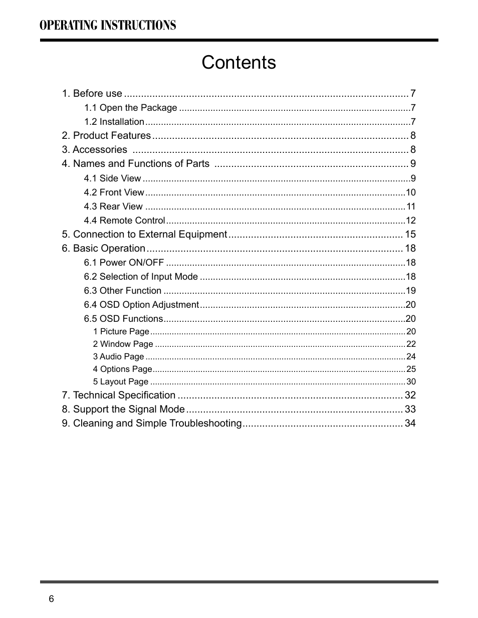 Akai PDP4273M User Manual | Page 7 / 36