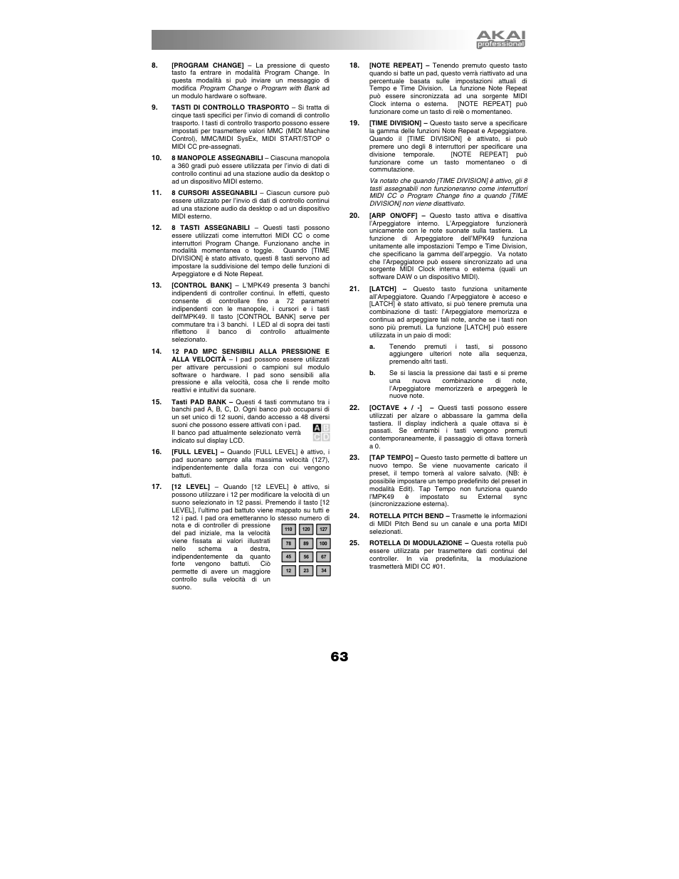 Akai MPK49 User Manual | Page 63 / 76