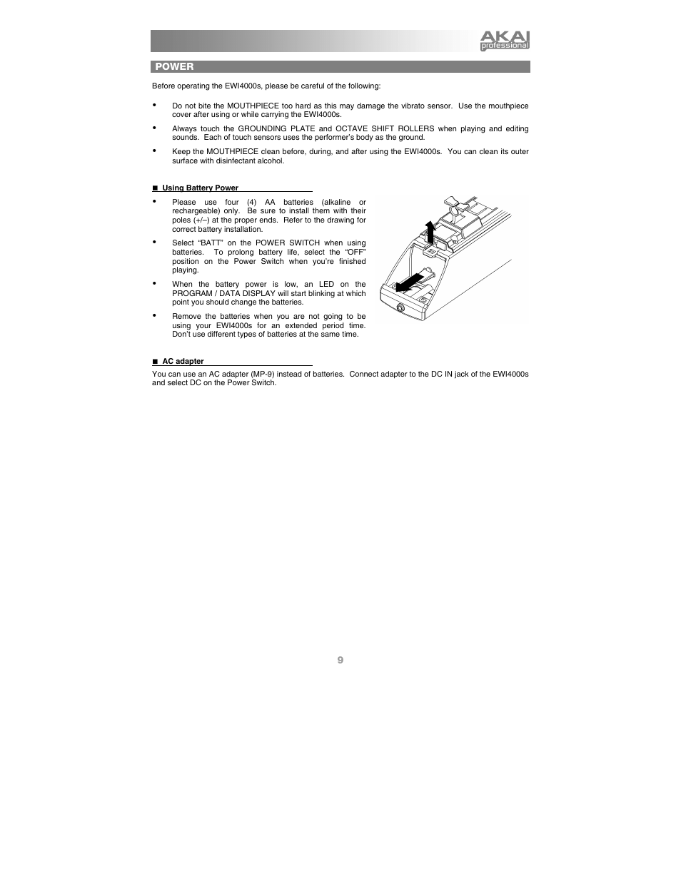 Power | Akai Ewi4000s User Manual | Page 11 / 52