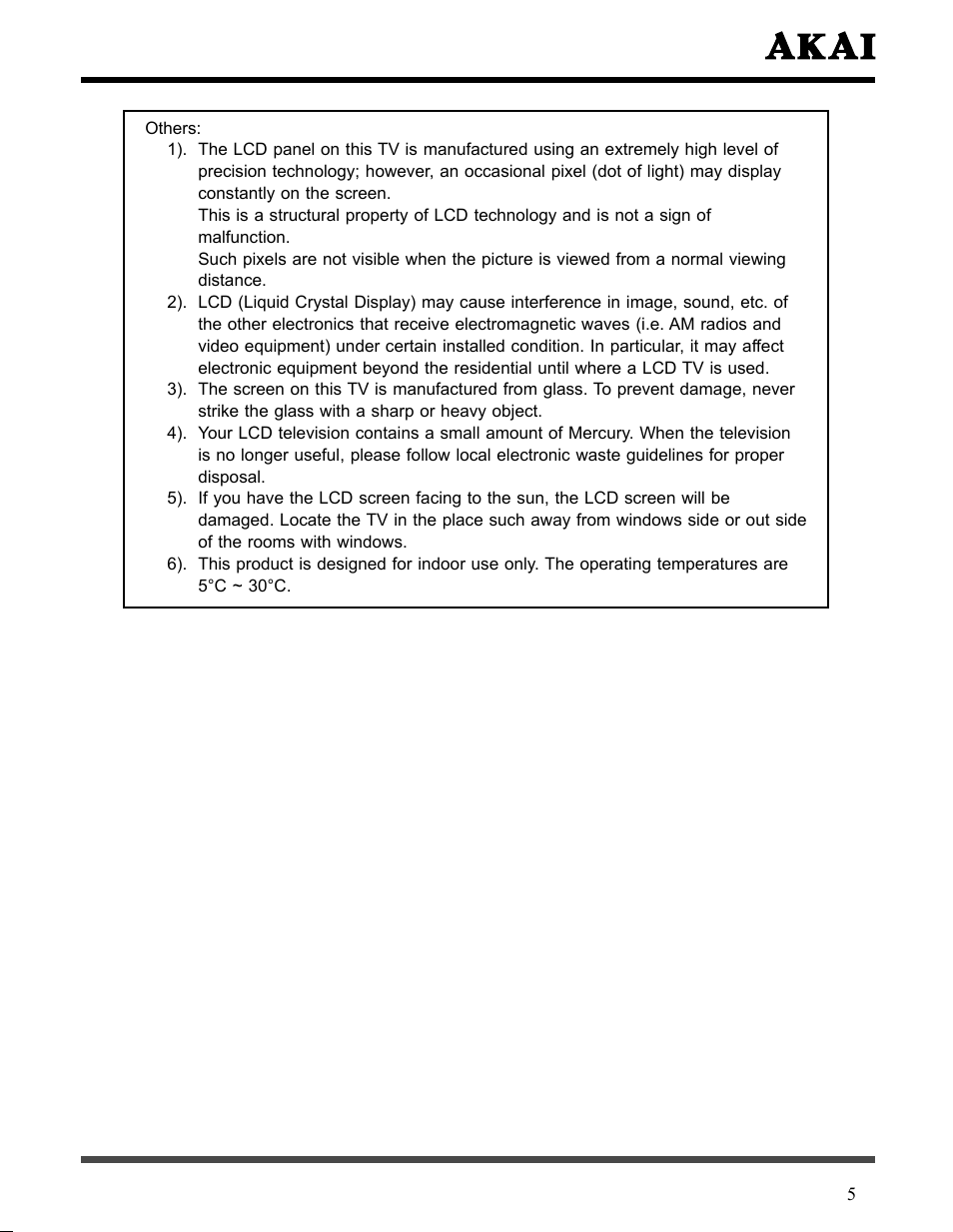 Akai LCT3226 User Manual | Page 6 / 50