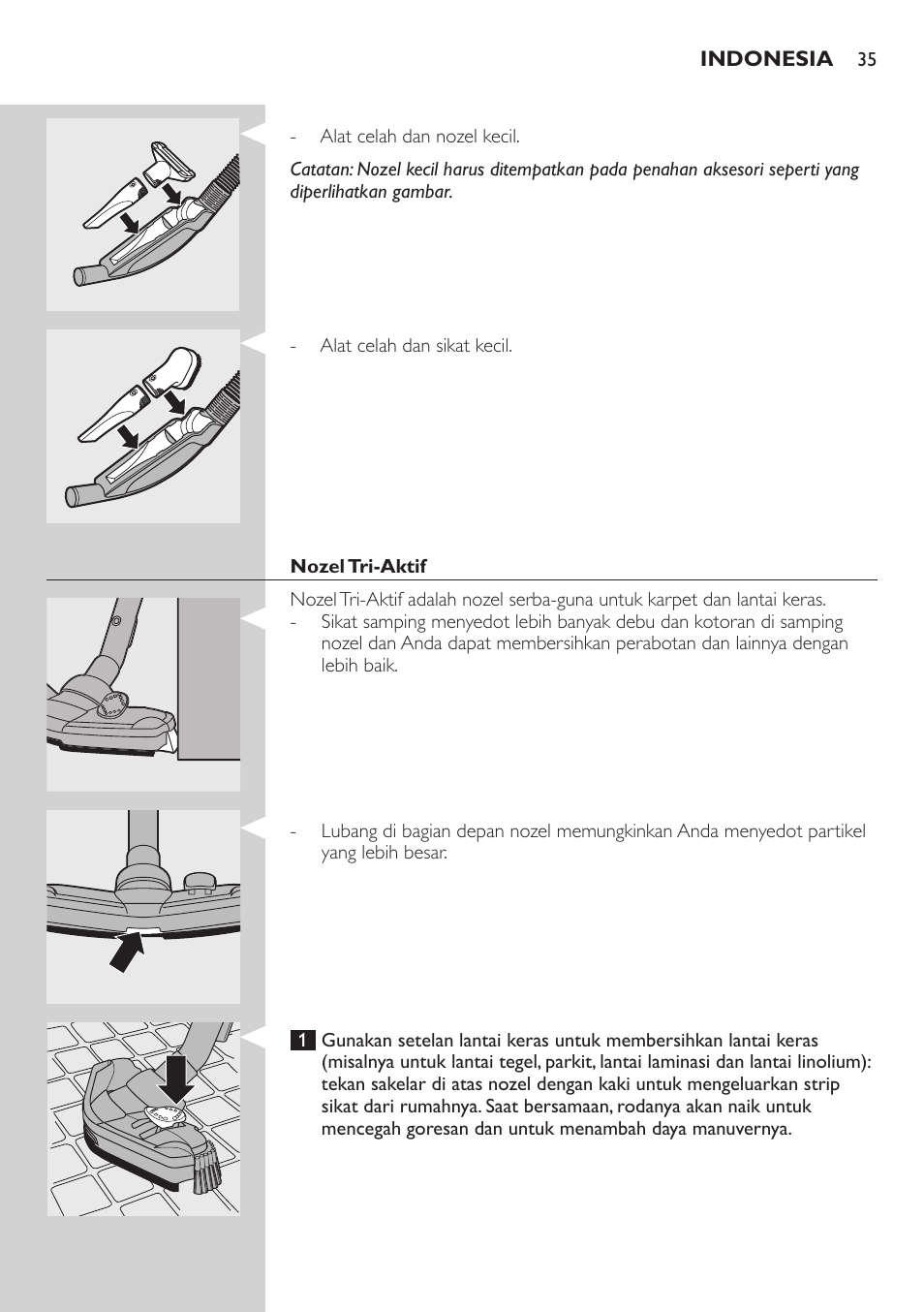 Nozel tri-aktif | Philips StudioPower Aspirador con bolsa User Manual | Page 35 / 170