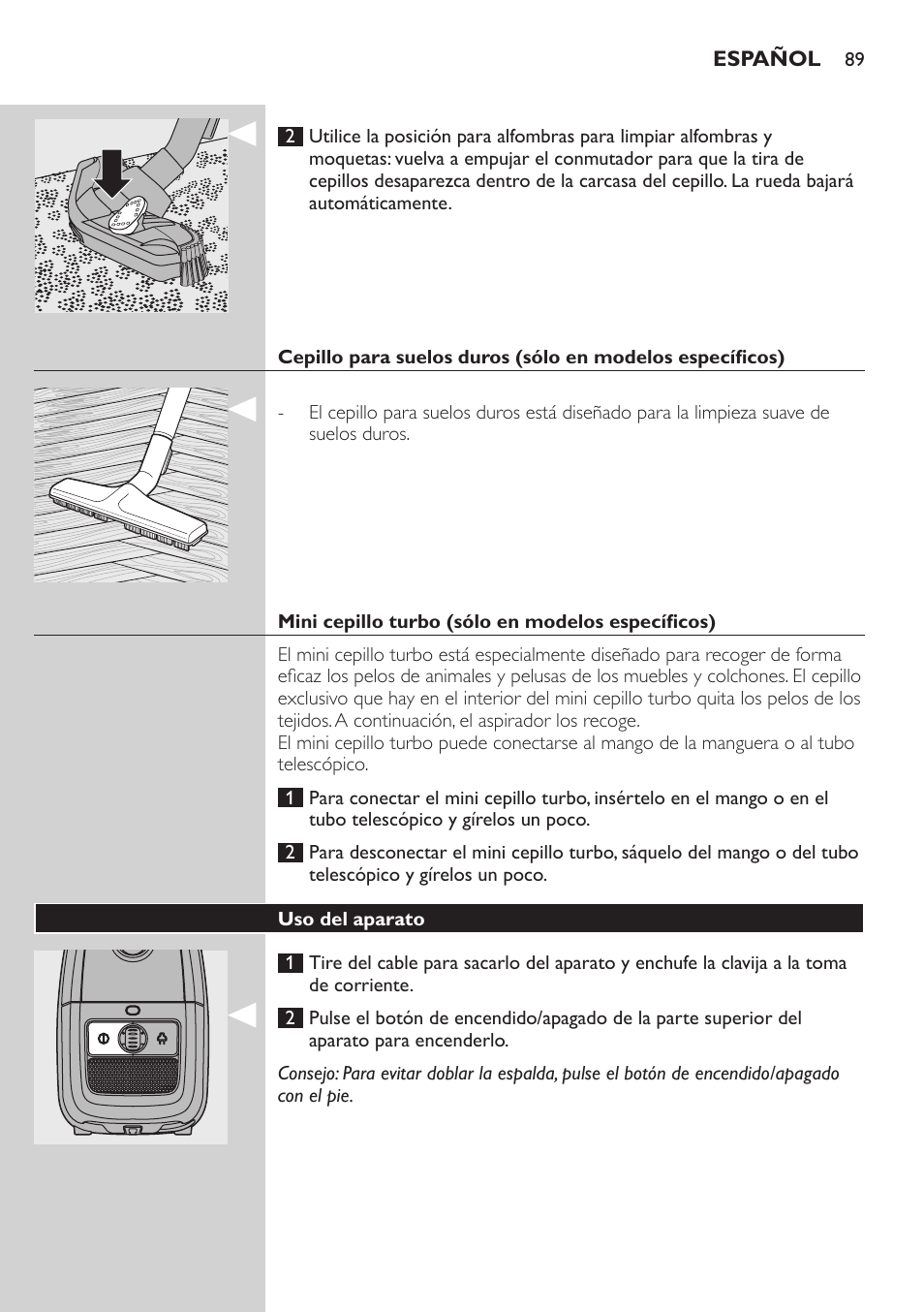 Philips StudioPower Aspirador con bolsa User Manual | Page 89 / 170