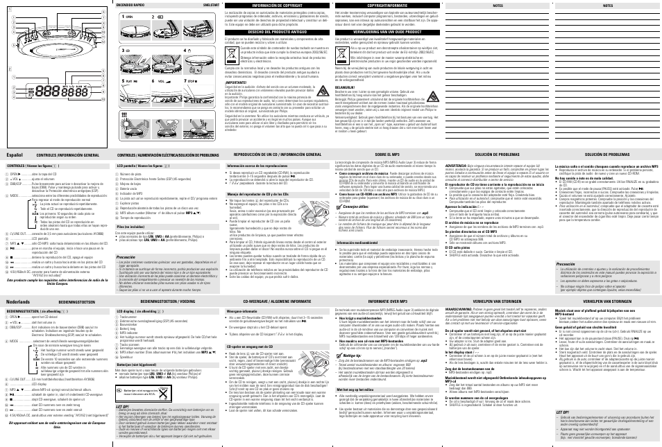 Philips Reproductor portátil de MP3-CD User Manual | Page 2 / 8