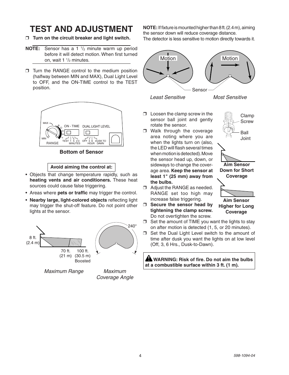 Test and adjustment | Atlas Guardian Pro 240 Series User Manual | Page 4 / 8