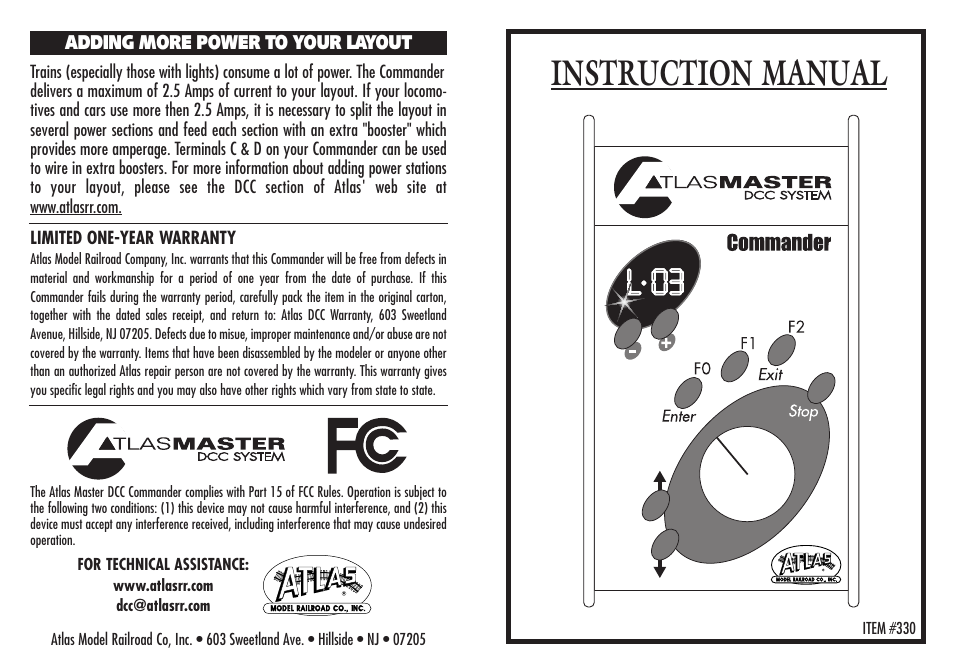 Atlas COMMANDER 330 User Manual | 10 pages