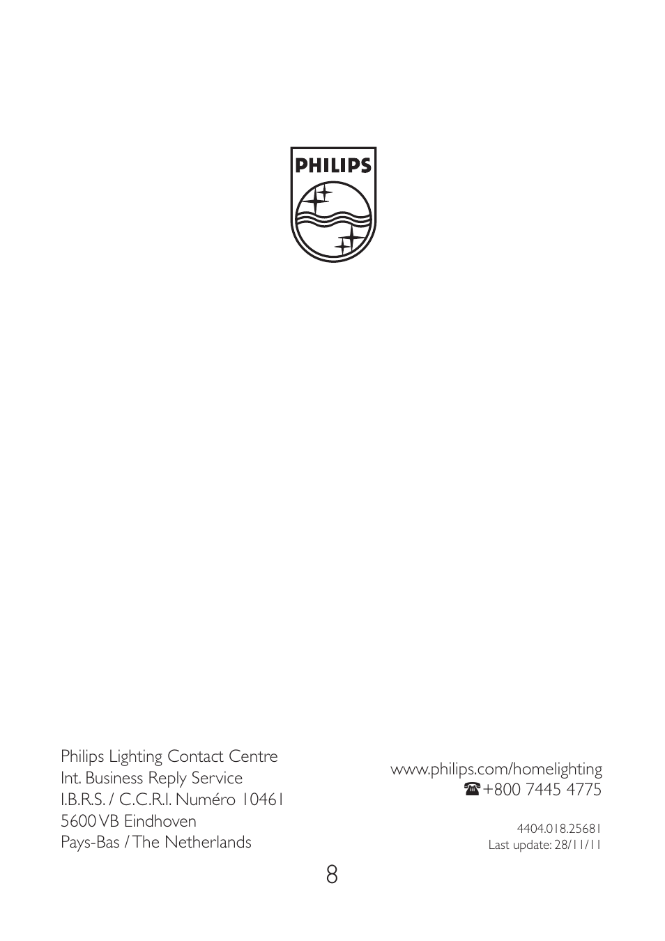 Philips Ledino Aplique User Manual | Page 8 / 8