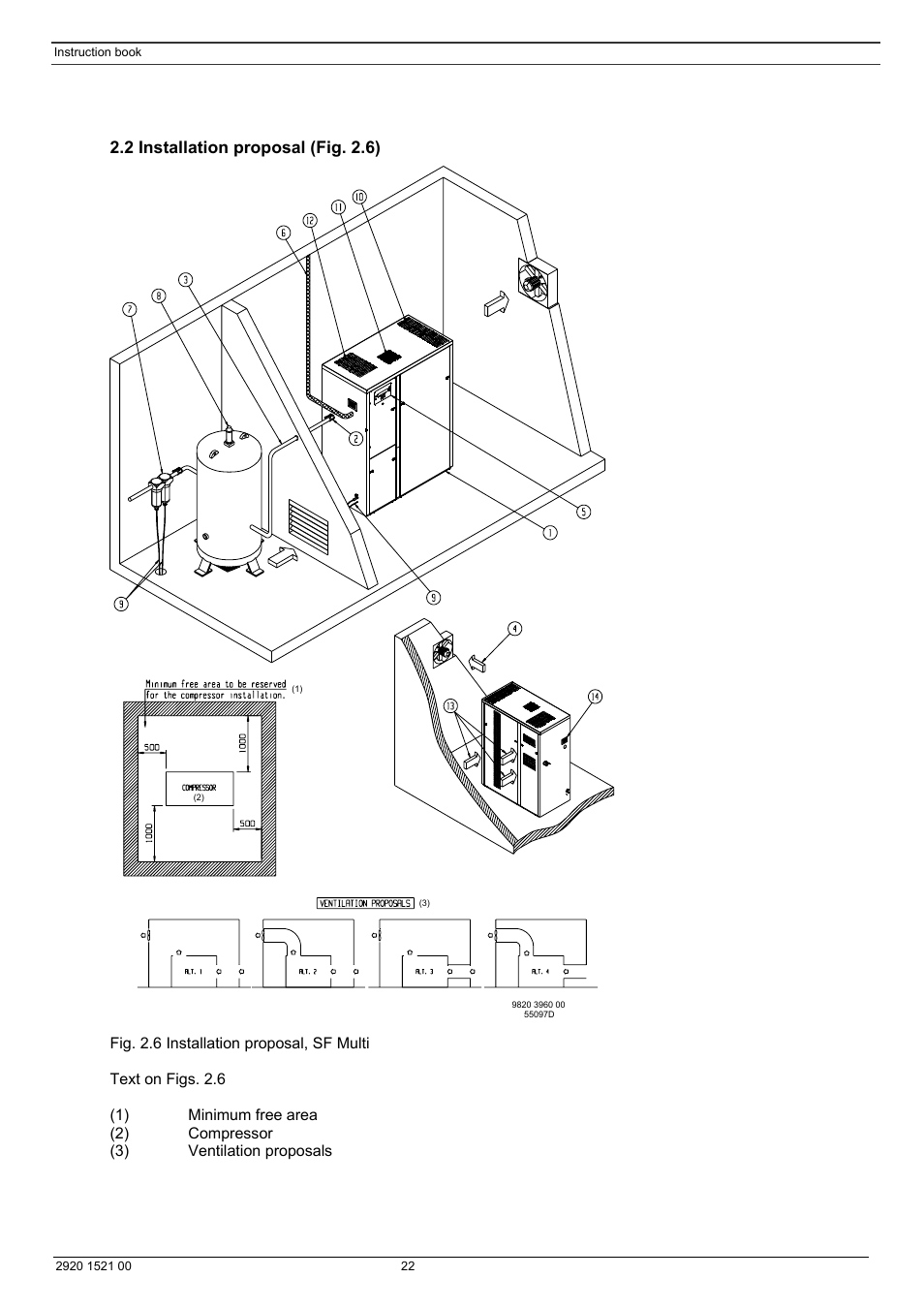 2 installation proposal (fig. 2.6) | Atlas Air Compressor User Manual | Page 22 / 70