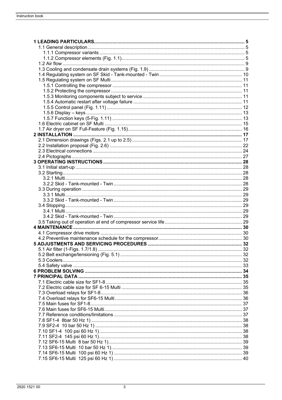 Atlas Air Compressor User Manual | Page 3 / 70