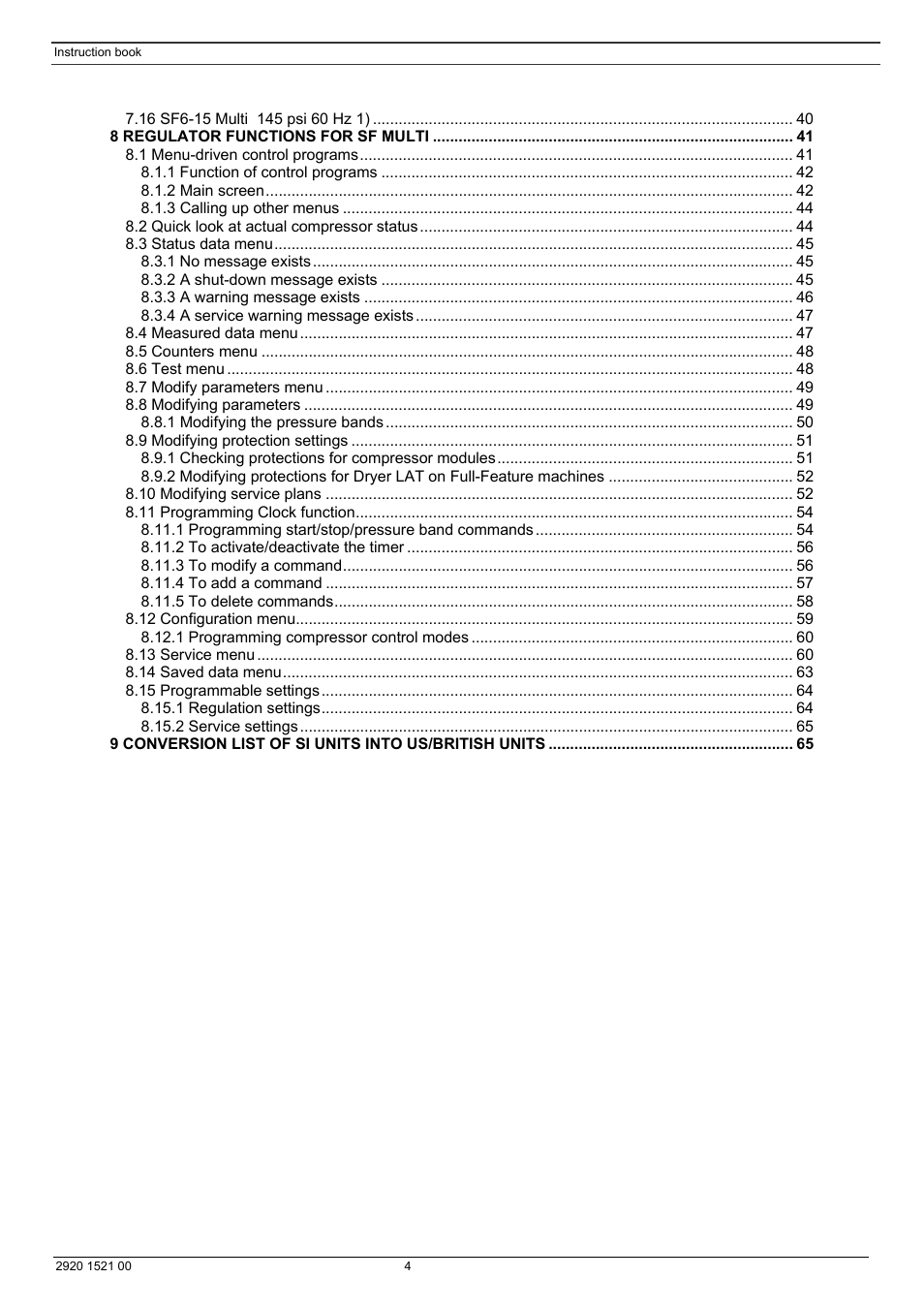 Atlas Air Compressor User Manual | Page 4 / 70