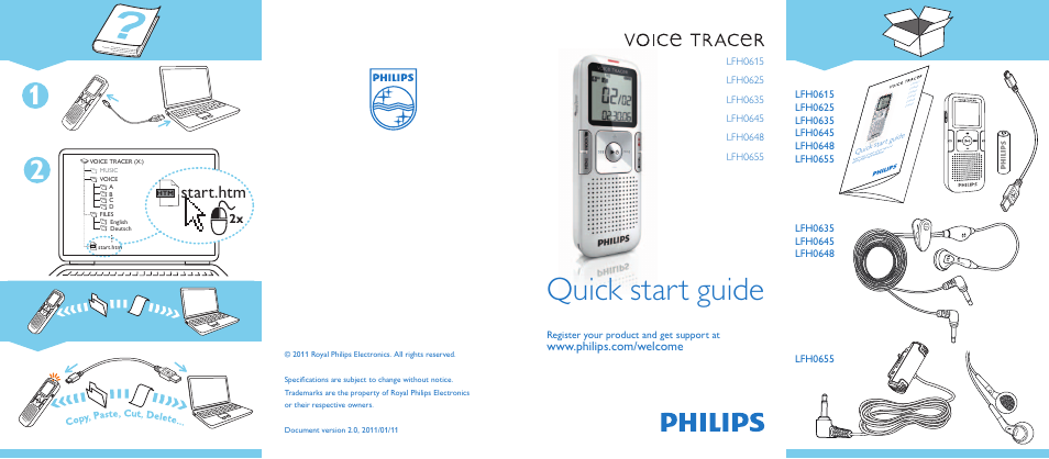 Philips Voice Tracer grabadora digital User Manual | 2 pages