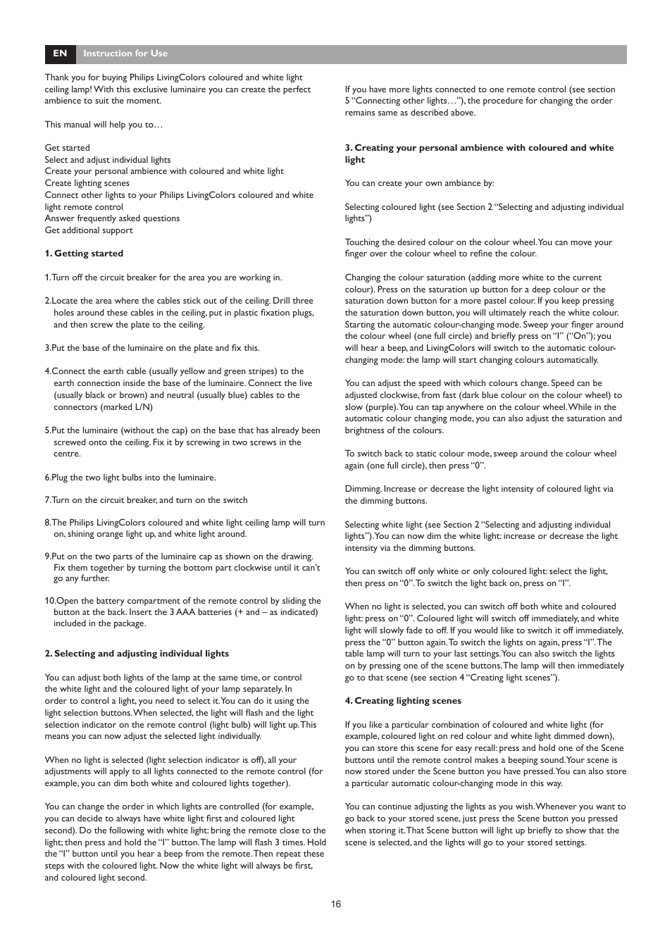 Philips LivingAmbience Plafón User Manual | Page 17 / 112