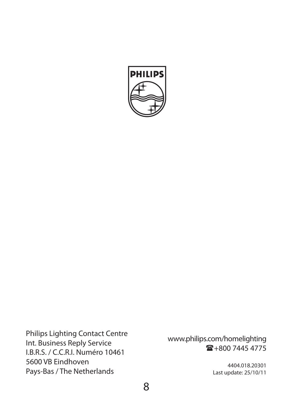 Philips Ledino Aplique User Manual | Page 8 / 8